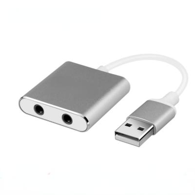 China Quality aluminum alloy USB sound card external nickel plated interface popular external sound card guaranteed zu verkaufen