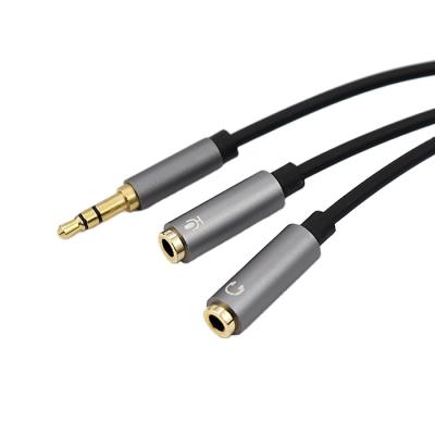 Китай Car Earphone Extension Cable Audio Jack 3.5mm Cable Male to Female Auxiliary Cable 2 Earphone Splitter for iPhone Samsung S9 PC P2 продается