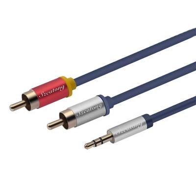 中国 Male DVD Player Stereo 2 RCA To Aux Rca. 3.5 mm Adapter Home Player Audio Cable Jack RCA Audio Cable 販売のため