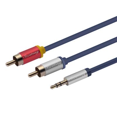 China Car OEM Pure Copper Aluminum Alloy 3.5mm 1 To 2 Connector 3.5mm Aux Audio Audio Cable Te koop