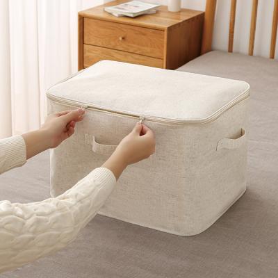 China Folding Cloth Storage Box Cloth Wardrobe Quilt Storage Bag Household Washable Finished Large Capacity Comforter Clothes Storage Basket for sale