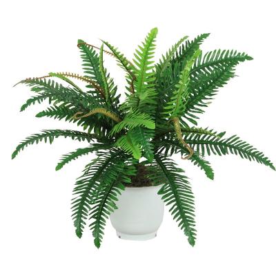 China For 2023 new five fork 30 leaf indoor and outdoor decoration fern leaf persian wholesale features pot plastic silk class of artificial plants for sale