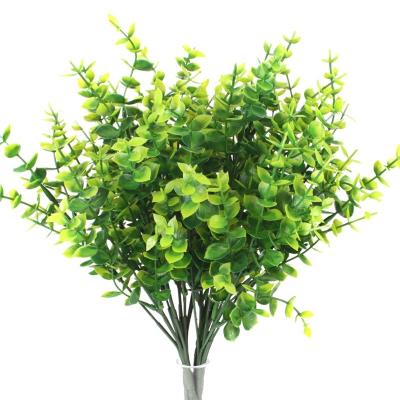 China Plastic 7 Stems Artificial Boxwood Farmhouse Greenery Boxwood Stems Plants and Greenery for Outdoor Farmhouse Wedding Decor for sale