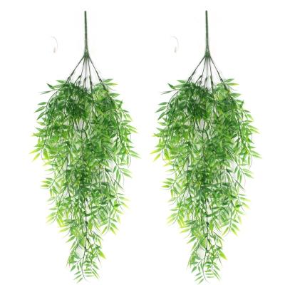 China Plastic+Hanging Decor 80cm Garden Wedding Garland Plant Green Leaves Home Artificial Wire Vine Plant Home Decoration for sale