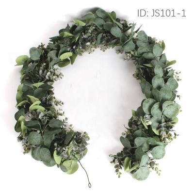 China Hot Selling Wholesale Plastic Flower Plastic Eucalyptus Greenery Garland Artificial Rattan For Wedding Decoration for sale