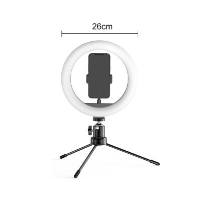 China Low MOQ Beauty Auto-timer Anchor Light Adjustable Tripod Led Ring Photo Lighting Mobile Phone Live Bracket Fill Ring Light for sale