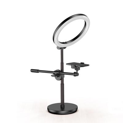 China PORTABLE Universal 360 Degree Rotating Living Flowing Removable Mobile Phone Desktop Holder With Led Ring Light for sale