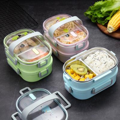 China Viable Hot Sale Large Capacity 304 Stainless Steel Student Compartment Multilayer Insulated Lunch Box for sale