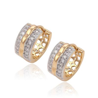 China CLASSIC 90478 New Products Two Tone Huggie Earrings Fashion Jewelry Earring for sale