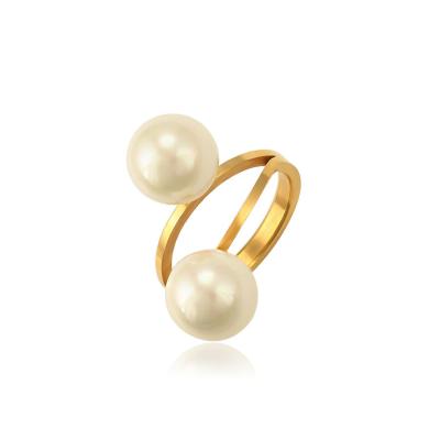 China Fashion R-181 CLASSIC xuping elegant ring, gorgeous pearl ring, 24k gold plated stainless steel ring for sale