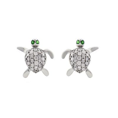 China The Other 14k White Gold, Tanzanite and Diamond Turtle Earrings for sale