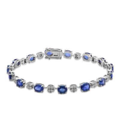 China Gorgeous 18k white gold, natural blue sapphire BGC/003588 from Diamond And Sapphire Bracelet for sale