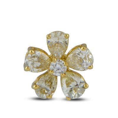 China CLASSIC One of a Kind and Latest Lovely 18K Yellow Gold Diamond Flower Pendants and Charms for sale