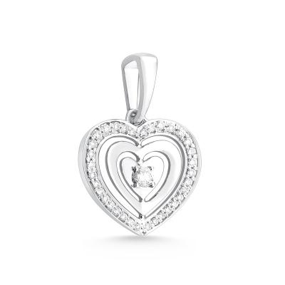 China Elegant Newcomer Anniversary 14K White Gold And Diamond Pendant CLASSIQUE for sale