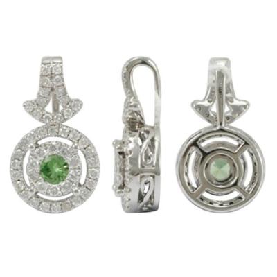 China CLASSIC Custom 18k White Gold, Tsavorite and Diamond Pendant for Necklace for sale