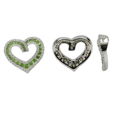 China CLASSIC Custom 18k White Gold, Tsavorite and Diamond Pendant for Necklace for sale