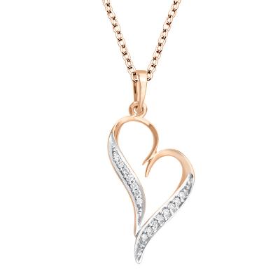 China CLASSIC 18 Carat Rose Gold And Diamond Heart Pendant For Necklace for sale