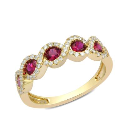 China FASHIONABLE 18K Yellow Gold and Ruby Ring Exquisite Engagement Ring for sale