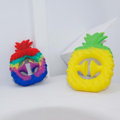 China Full Strength Ring Silicone Fruit Suction Finger Grip Rainbow Grip Muscles Pineapple Grip Fitness Exercise Relaxation Toys for sale