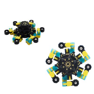 China Chained Gyro Compass Toy Fingertip Spinner Transformable Fidget Deformation Robot Latest Selling Fingertip Stress Reliever Hot Mechanical Gyro Decompression for sale