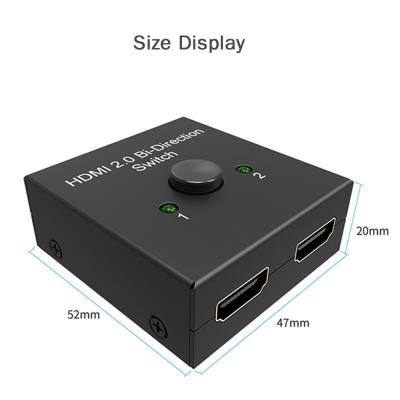 China Hdtv aluminum bidirectional hdmi splitter changer 1 xbox la ps etc. in 2 or 2 input 1 output no support required by hd tv 10 power 2.0/1.4/1.3 for sale