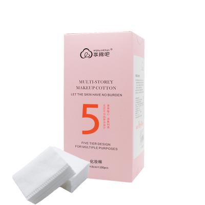 China Natural Pink Organic Cotton Pads Makeup Remover Multi Layer Design Cotton Pads for sale