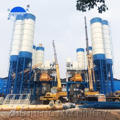 China hzs series prepared concrete plant 120m3 concrete mixer batching plant for sale