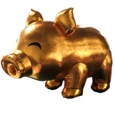 China Advertising advertising decoration mirror gold inflatable pig balloon for sale