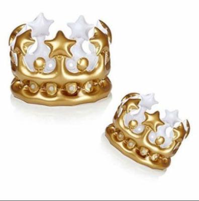 China Party Gold Party Kids Children Crown PVC Balloon Inflatable Crown for sale