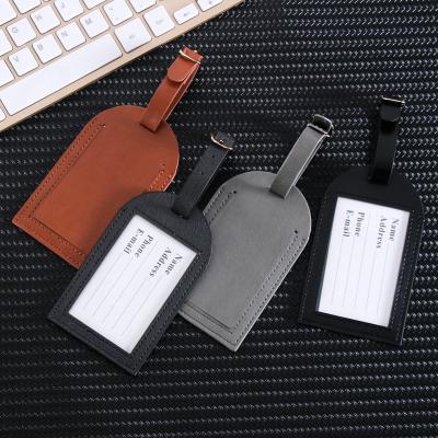 China Factory Sale Hot Wholesale Cheap Waterproof Custom Travel Letter Printing Leather Luggage Tag With Strap for sale