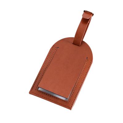 China Custom Design Waterproof Adjustable Leather Strap Leather Luggage Travel ID Tag for sale