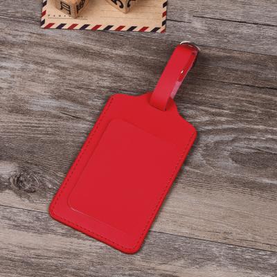 China Personalized Waterproof PU Leather Luggage Tag Custom Design Customized Luggage Tags With Buckle Strap for sale