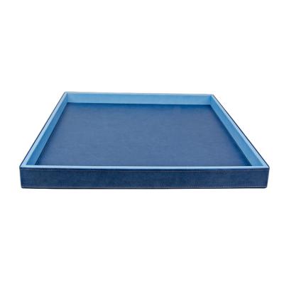 China Sustainable Customized Leather Serving Tray Amenity Tray For Hotel Room for sale