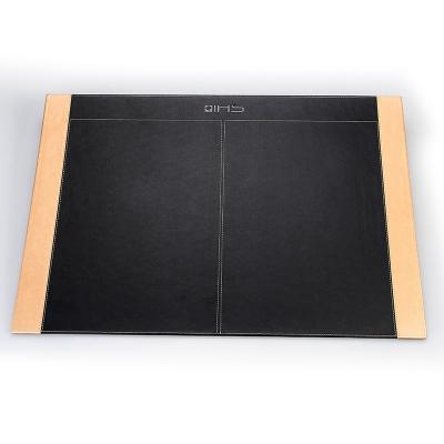 China High Quality Tone Black Gold Office Blotter Two PU Leather Office Blotter for sale