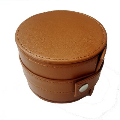 China Low Price Handmade Leather Watch Cases Brown Full Grain Genuine Leather Travel Watch Strap Case Alibaba Top Supplier Simple Genuine Leather Watch Strap Case for sale