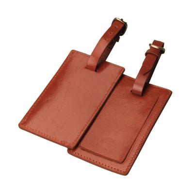 China 2016 New Products Factory Price Cheap Custom Leather Luggage Tag Personalized Brown Color Genuine Leather Luggage Tag for sale