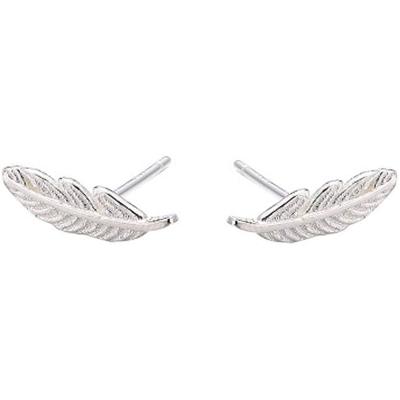 China TRENDY Tiny Feather Studs Earrings For Women Teen Girls Copper Studs Earrings Feather Earrings for sale