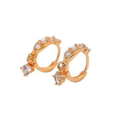 China Best Selling FASHIONABLE Huggie Hoop Earrings Gold Small Huggies Women's Zirconia Circle Earrings White Gold Hoop Earrings for sale