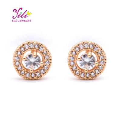 China 2020 Indian Jewelry Dubai Earrings High Quality Color Round Wholesale TRENDY Gold Stud Earrings (E56343) for sale