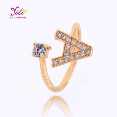 China Fast Delivery 2020 Hot Sale Rings Jewelry Women Custom Initials Rings Letter For Women for sale