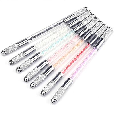 China Microblading Permanent Makeup Double Head Microblading Handles Needle Flat And Round Blade Cheap Disposable Microblading Pen for sale