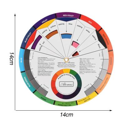 China Professional beauty salon tattoo nail pigment 12 color tattoo color wheel design mixing three-tier guide around the center circle rotates for sale