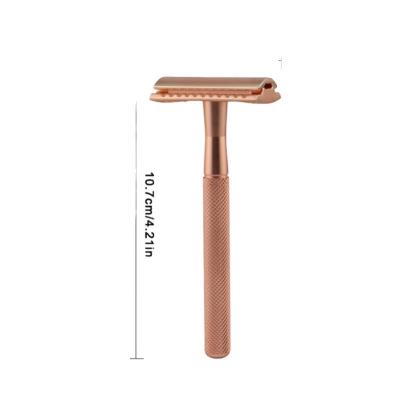 China Double Edge Manual Safety Razor Razor Double Edge Blade Gold + 5 Sharp Blades With ABS Case Razor Razor for sale