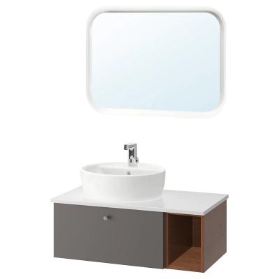 China Wall Unit Bathroom Furniture Modern Bathroom Cabinet With Wash Basin for sale