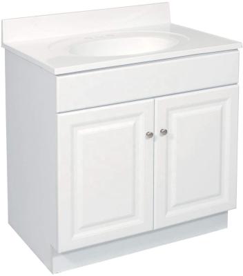 China Modern 800mm PVC Film Bathroom Vanity Unit Basin Sink Storage Cabinet Furniture for sale