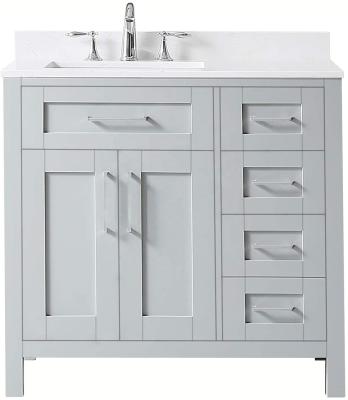 China EUROPEAN Painting Vanity And Bathroom Sink With Engineered Quartz Countertops Two Doors Bathroom Vanity for sale