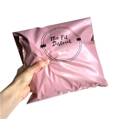 China Strong Adhesive Reusable Biodegradable Recycle Mailing Poly Bag Custom Logo Pink for sale