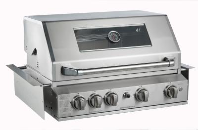 China High End outdoor bbq kitchen built in 4 3KW 304 tube burners gas bbq grill bbq with rear burner, full stainless steel for sale