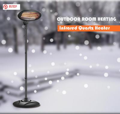 China Mr Patio Electric infrared Quartz Heater 1500W Free Standing and Wall mounter Outdoor Heater for sale