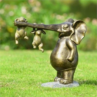 China Family Bronze Statues Africa Garden Elephant Copper Elephant Statue For Sale for sale